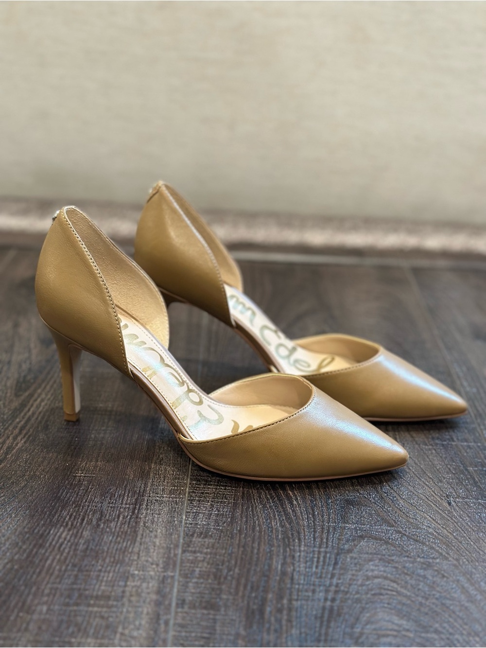 Sam Edelman D'Orsay Pointed-Toe Pumps in Tan